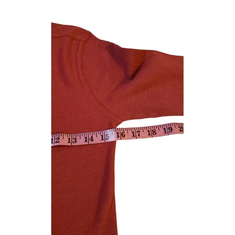 Carbon Thermal Shirt Mens Size M Solid Red Long Sleeve Cotton Trendy Warm Layers